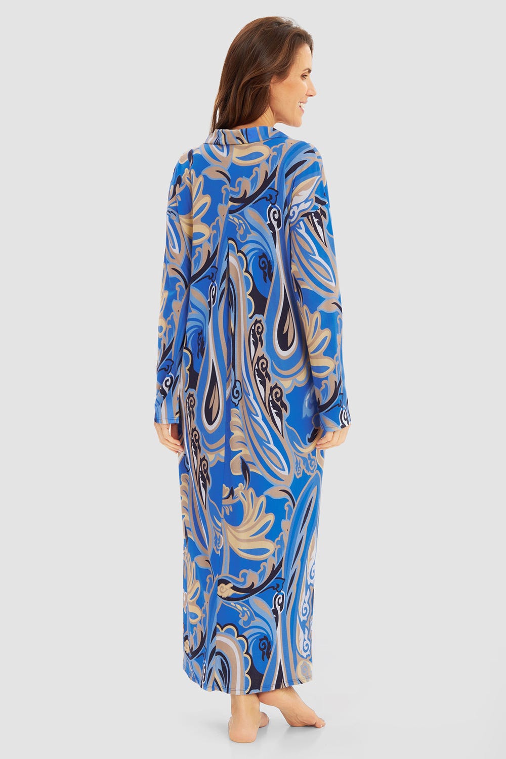 Rückansicht von Nachtkleid im modernen Paisley-Druck Baumwolle/Modal