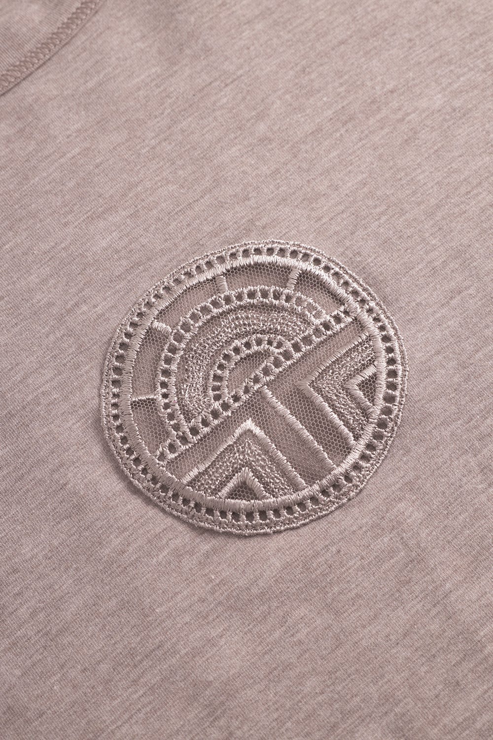 Detailbild 1 von Pyjama mit Stickerei-Logo Melange-Optik Modal/Elasthan