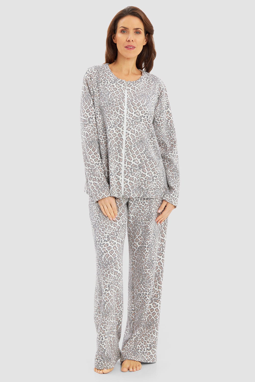 Detailbild 1 von Loungejacke im Leo-Muster aus Strickware