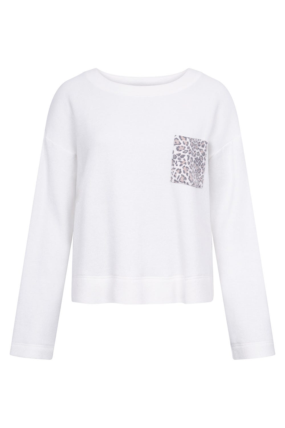 Hollowbild von Langarmshirt mit Leo-Details aus Strickware