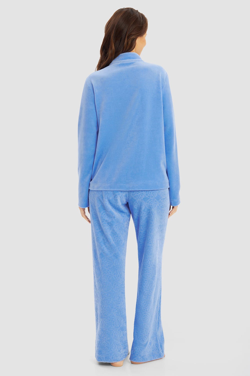 Hollowbild von Hausanzug mit Logo-Muster aus Velours Baumwoll/Polyester