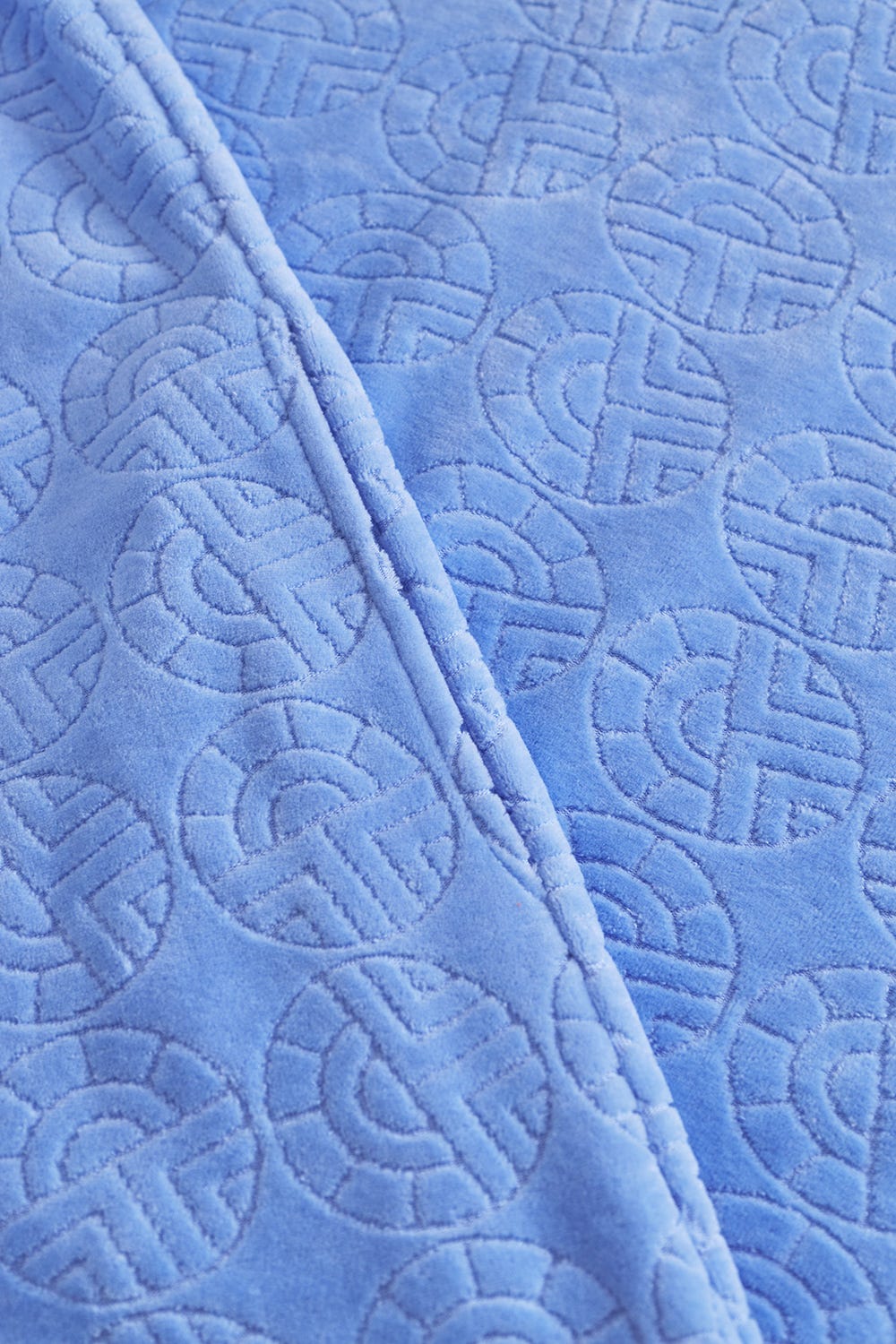 Detailbild 3 von Morgenmantel mit Logo-Muster aus Velours Baumwoll/Polyester