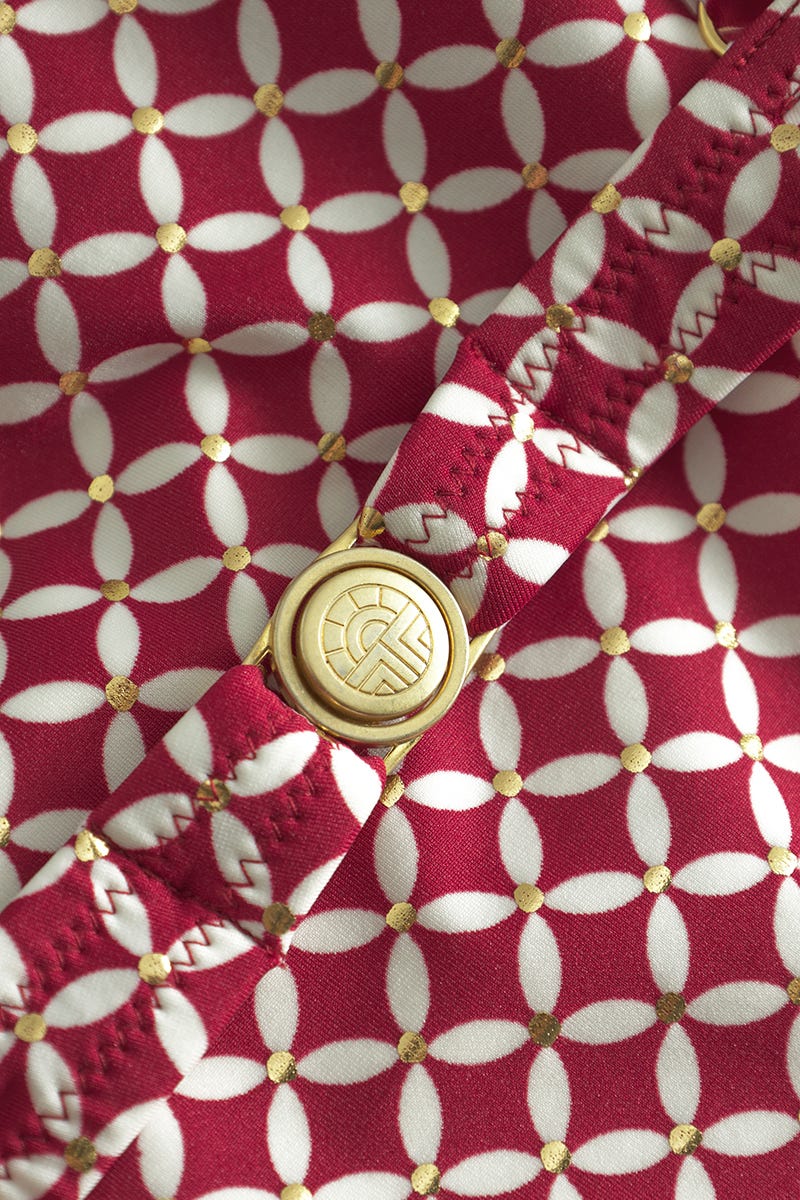 Detailbild 2 von Bikini im minimalistischen Grafikdruck Rot