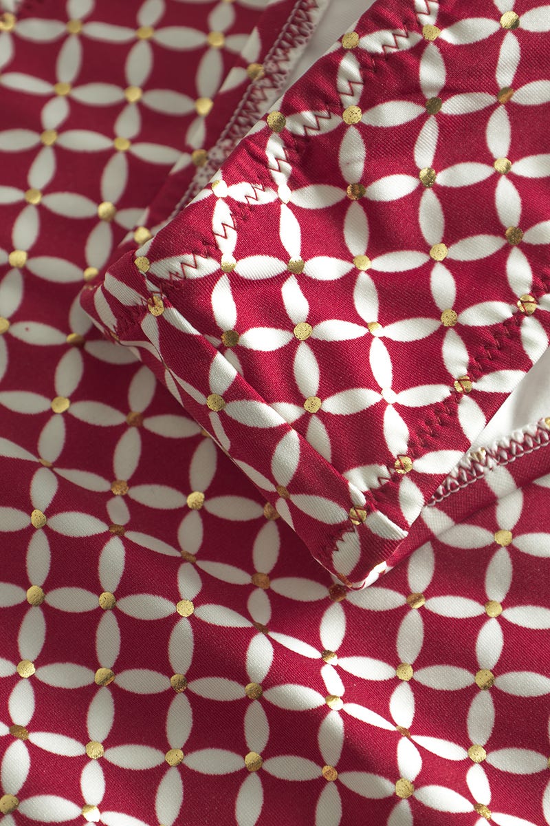 Detailbild 3 von Bikini im minimalistischen Grafikdruck Rot