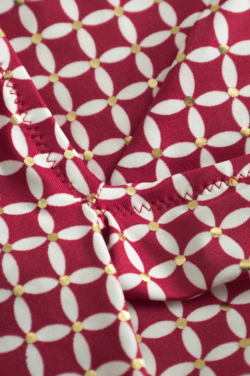 Detailbild 1 von Badeanzug im minimalistischen Grafikdruck Rot