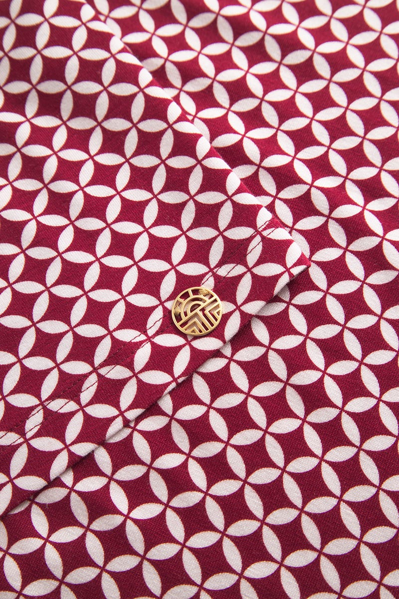 Detailbild 2 von Strandkleid im minimalistischen Grafikdruck Rot