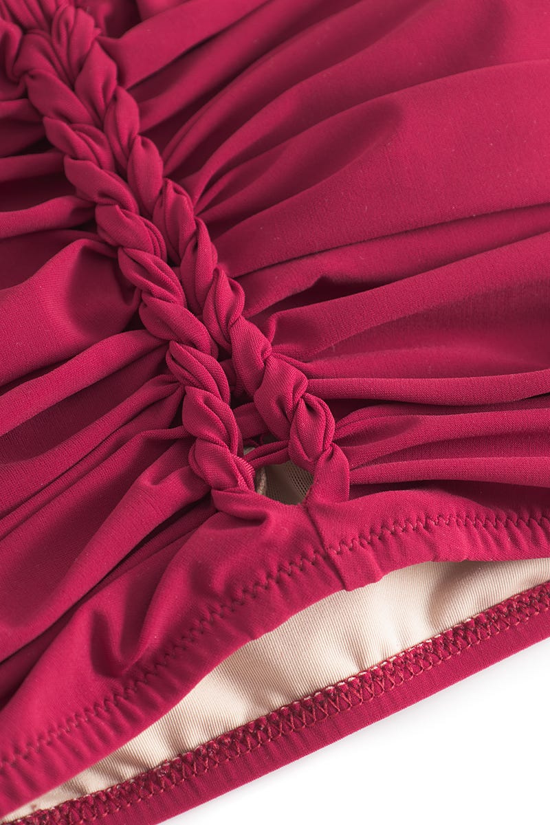 Detailbild 1 von Bikini mit eleganten Flecht-Details Bordeaux-Rot