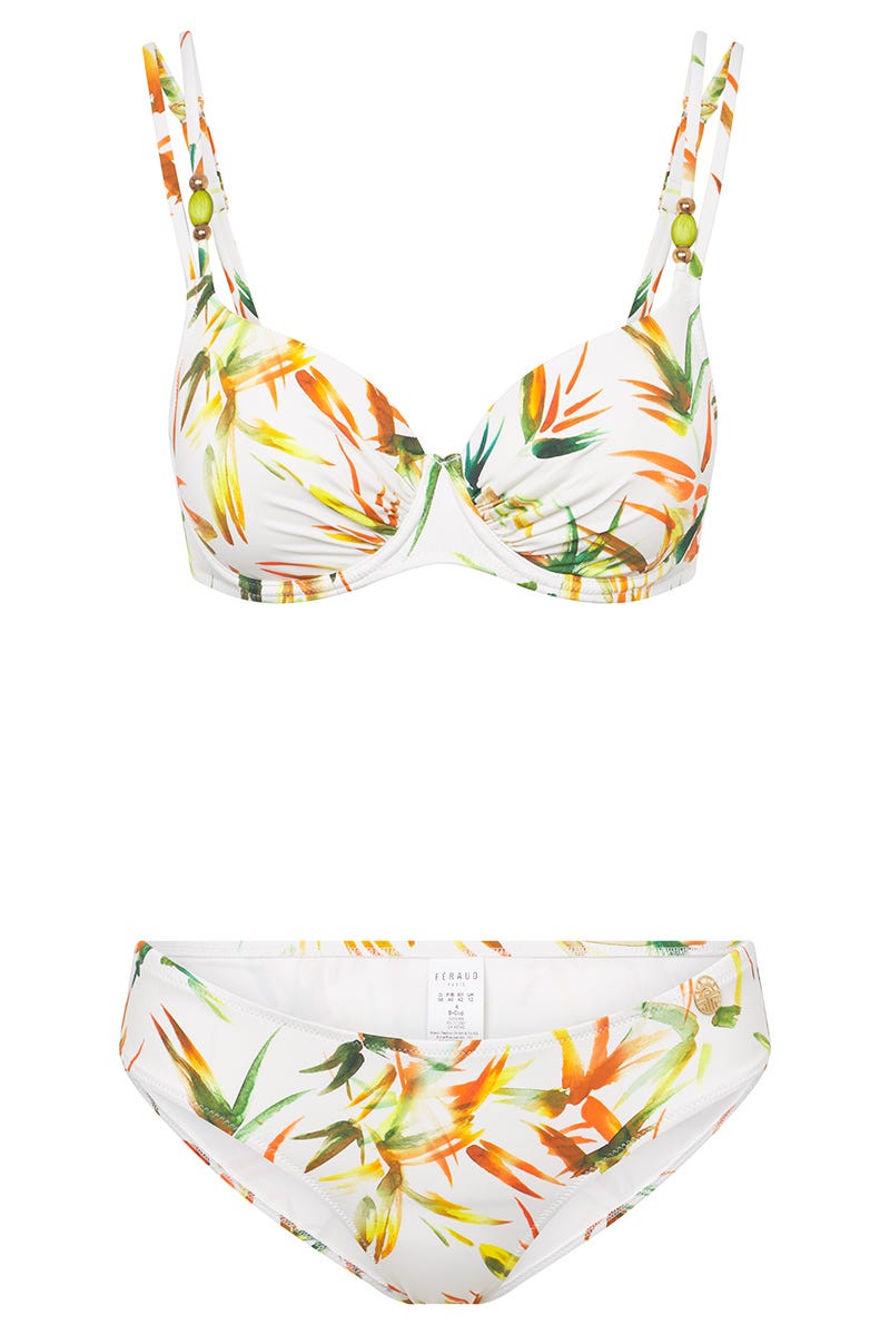 Hollowbild von Bikini  im sommerlichen Blätter-Druck