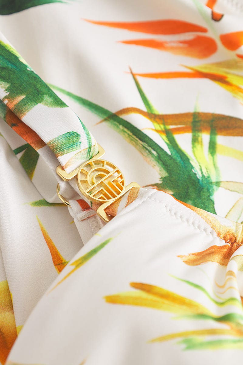 Detailbild 2 von Badeanzug im sommerlichen Blätter-Druck