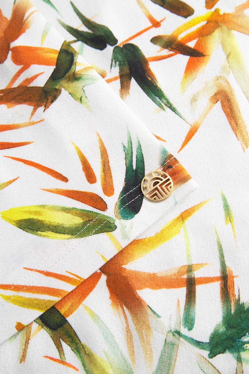 Detailbild 2 von Strandkleid Ärmellos im sommerlichen Blätter-Druck Viskose/Elasthan