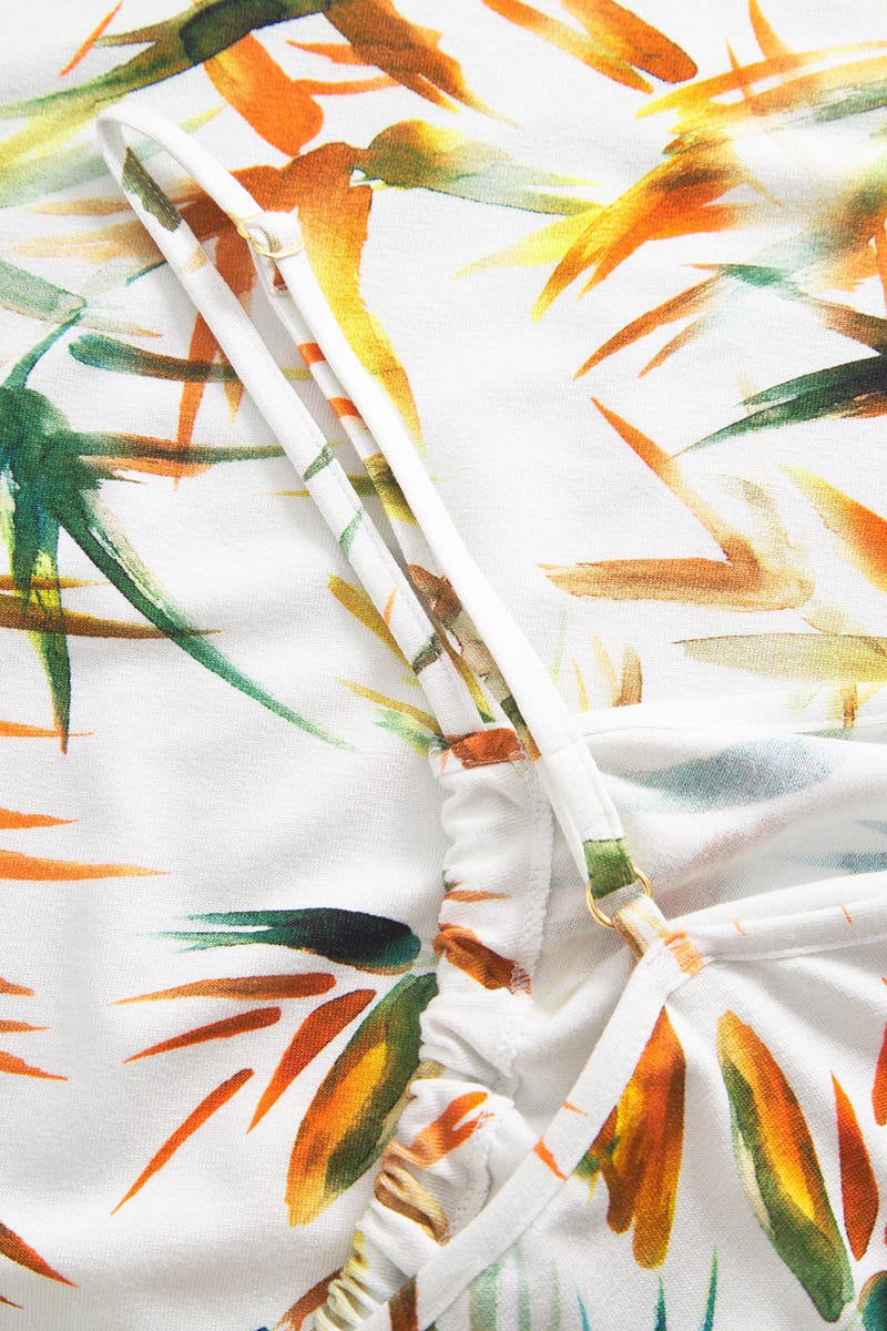 Detailbild 3 von Strandkleid Ärmellos im sommerlichen Blätter-Druck Viskose/Elasthan