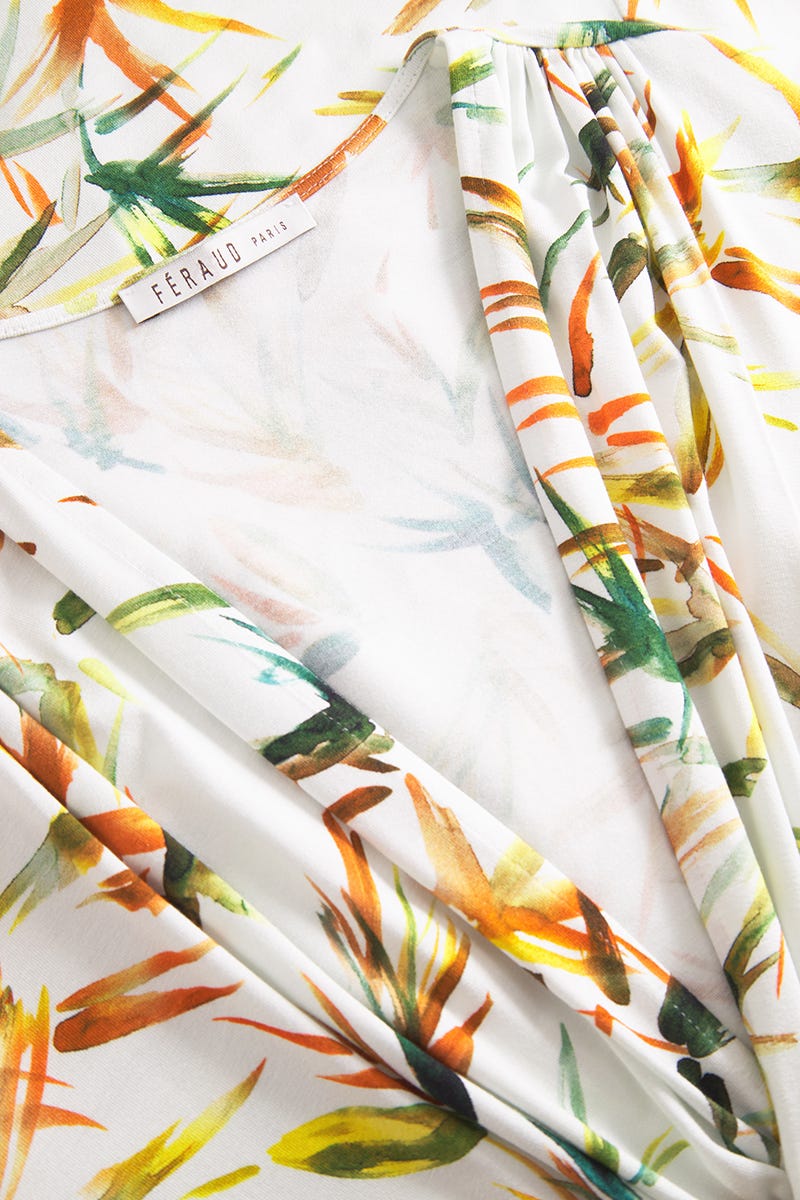 Detailbild 1 von Strandkleid Kurzarm im sommerlichen Blätter-Druck Viskose/Elasthan