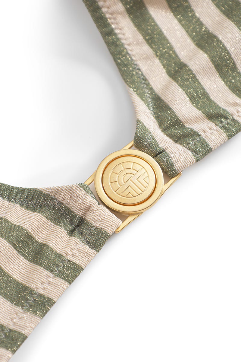 Detailbild 1 von Bikini im zweifarbigen Streifen-Druck Grün