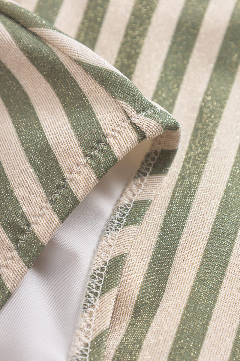 Detailbild 2 von Badeanzug im zweifarbigen Streifen-Druck Grün