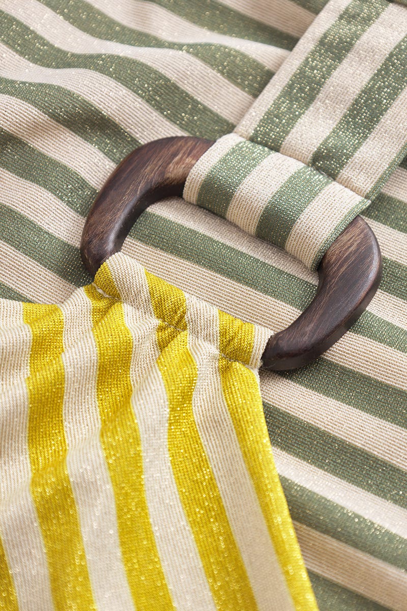 Detailbild 3 von Badeanzug im zweifarbigen Streifen-Druck Grün