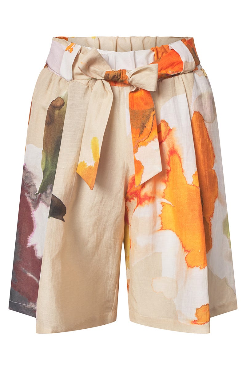 Hollowbild von Bermuda im Blumen-Druck Wasserfarben Webware Viskose/Leinen