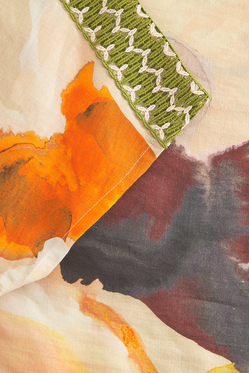 Detailbild 3 von Strandkleid im Blumen-Druck Wasserfarben Webware Viskose/Leinen