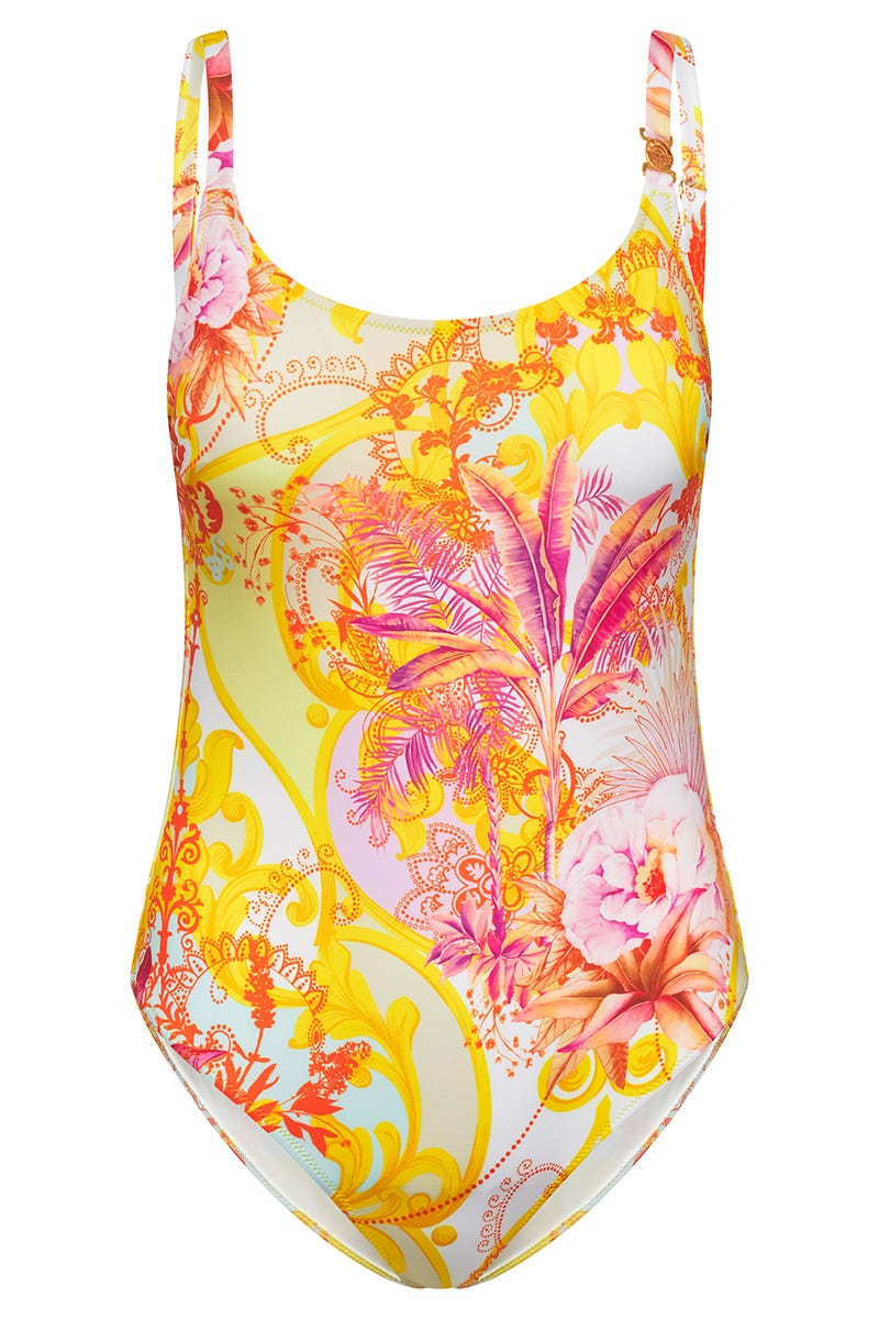 Hollowbild von Badeanzug im sommerlichen Blumen-Druck