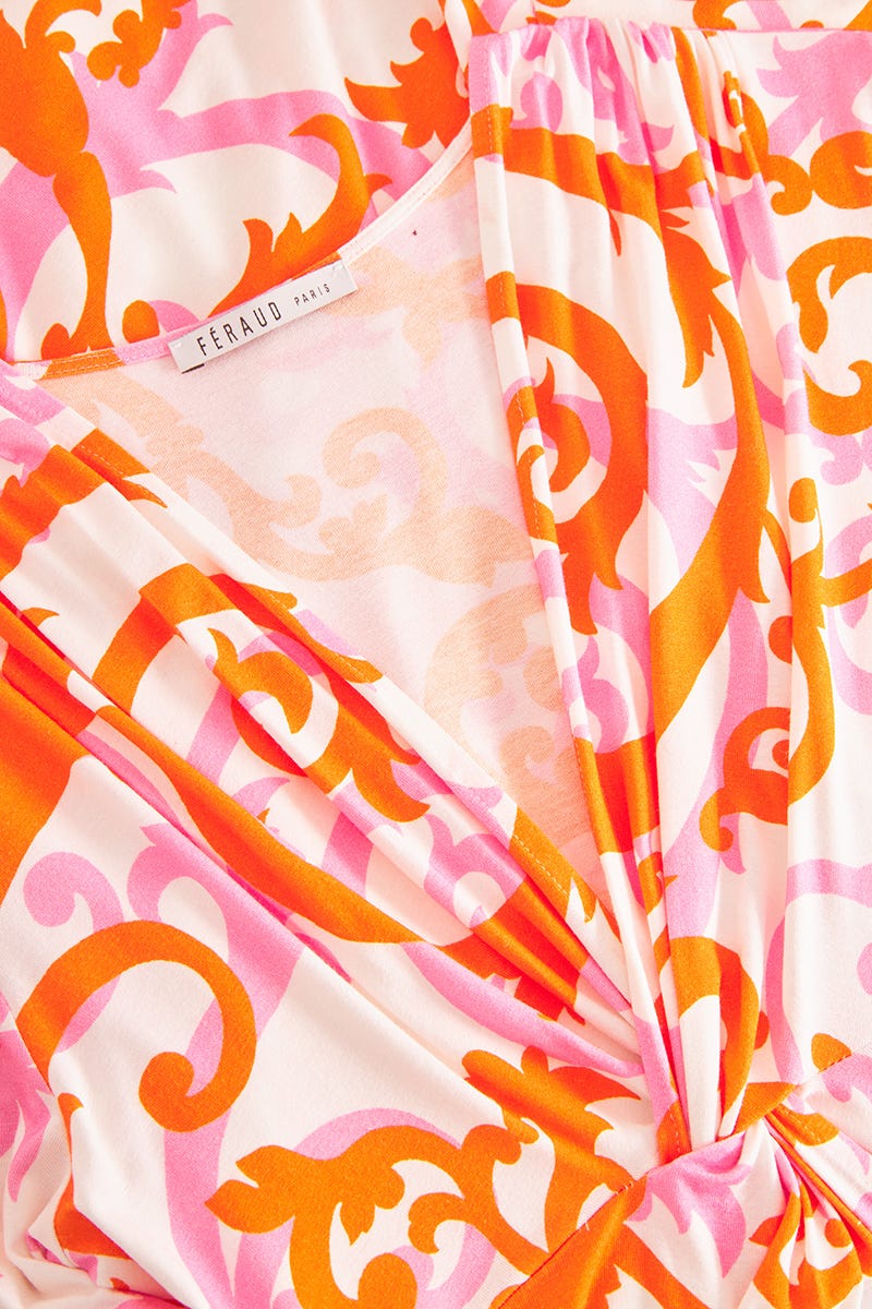 Detailbild 1 von Strandkleid Kurzarm im romantischen Ornament-Print Viskose/Elasthan