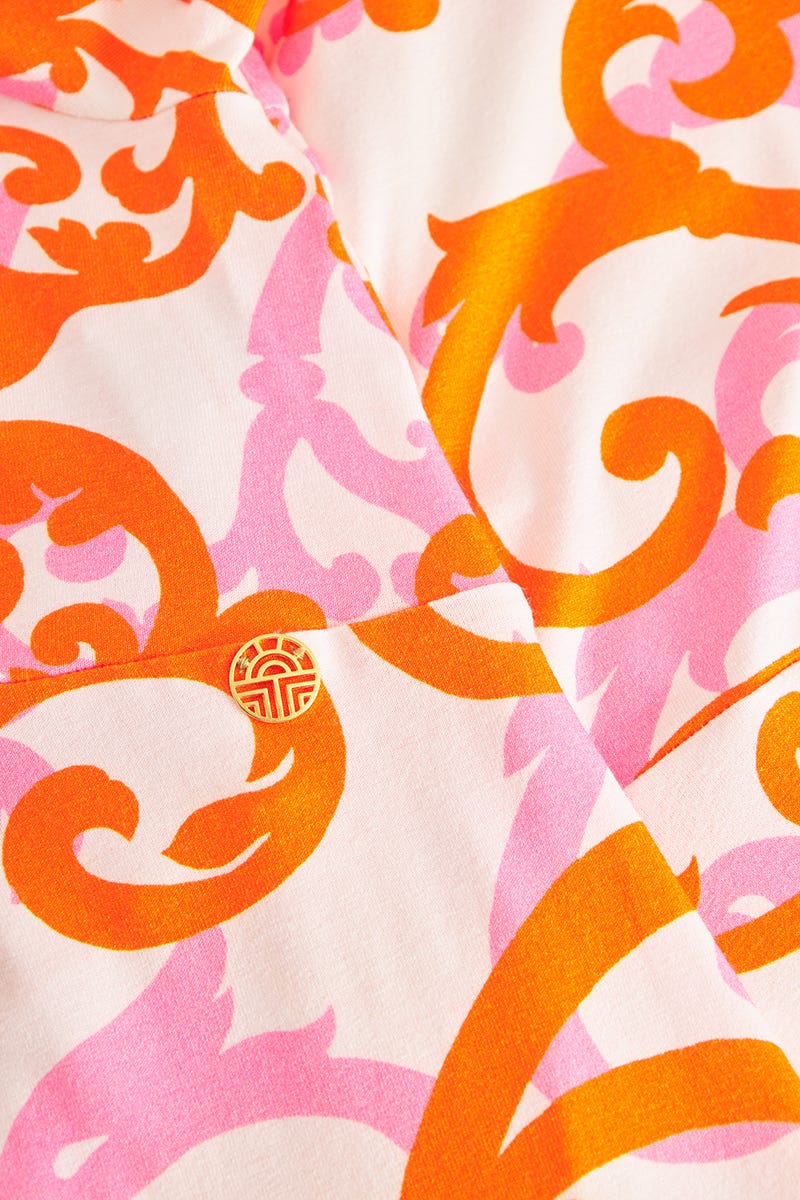 Detailbild 2 von Strandkleid Kurzarm im romantischen Ornament-Print Viskose/Elasthan