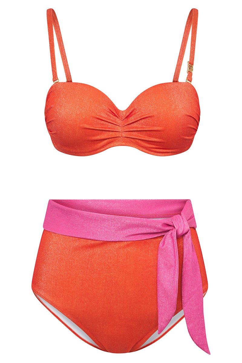 Hollowbild von Bikini im Colourblocking-Style aus Lurex