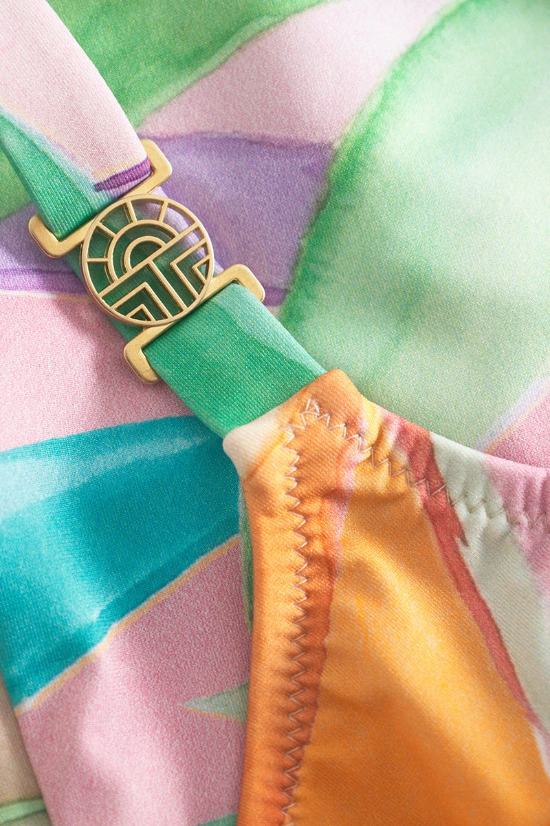 Detailbild 2 von Badeanzug im farbenfrohen Palmen-Druck