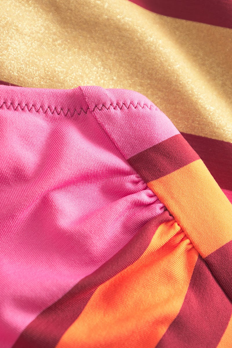 Detailbild 2 von Badeanzug im farbenfrohen Streifenprint aus Glanzware