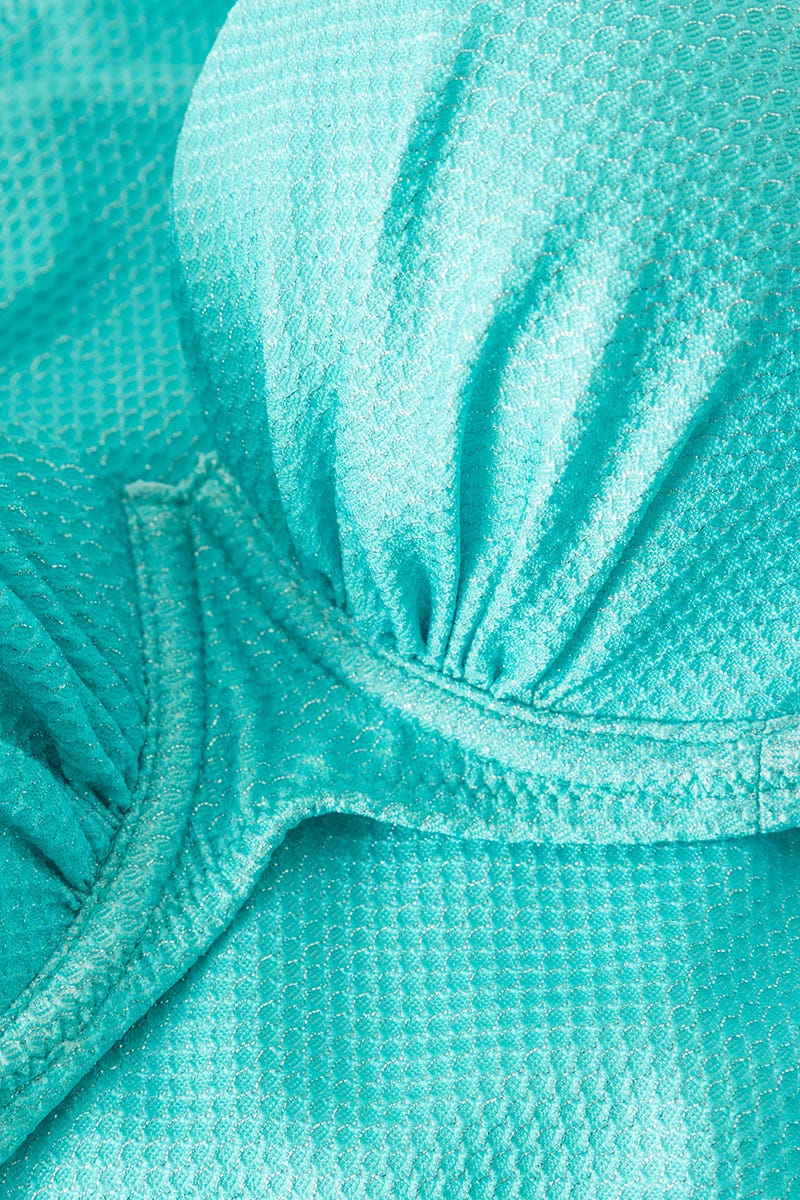 Detailbild 1 von Bikini aus Strukturware Türkis mit Glanznähten