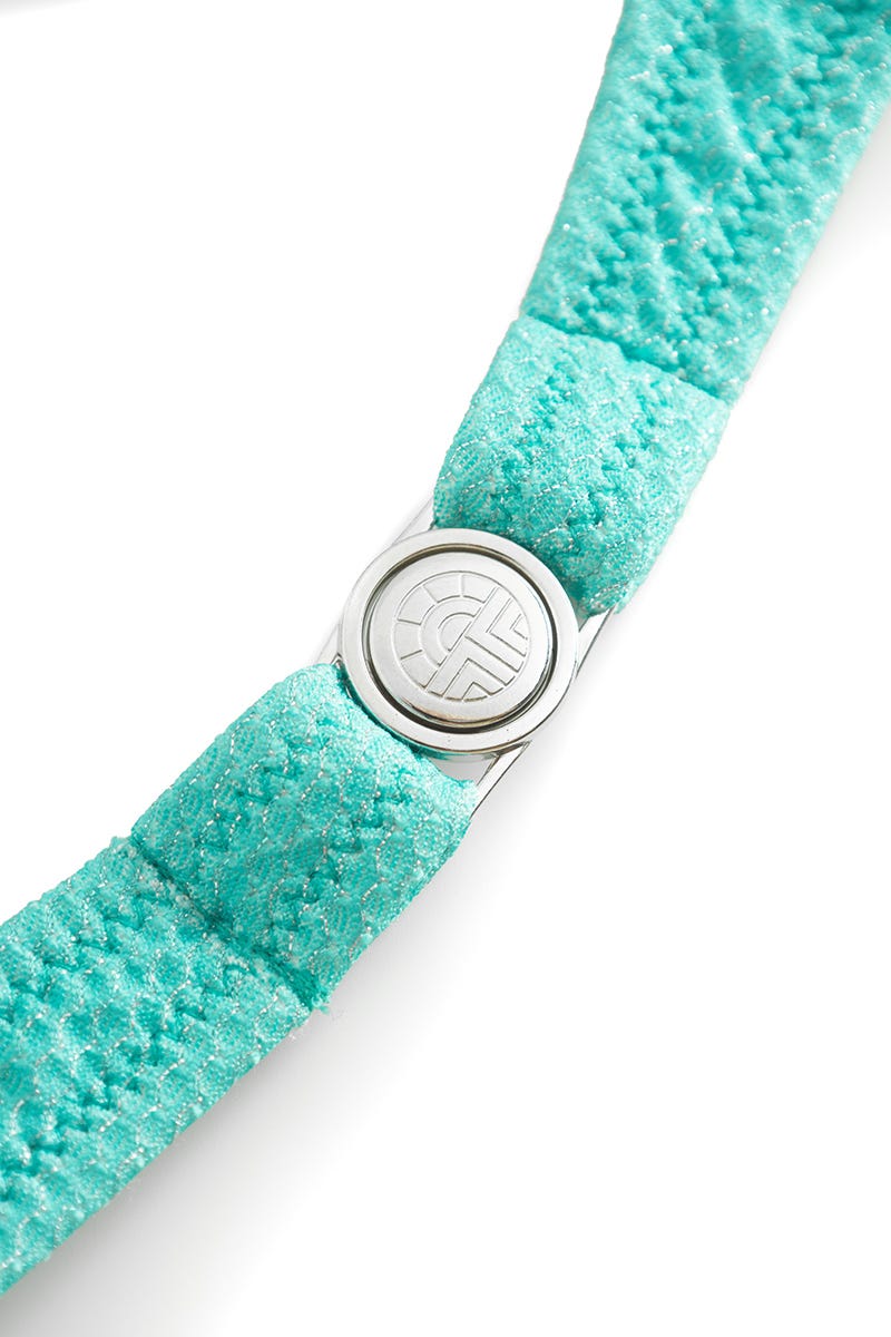 Detailbild 2 von Bikini aus Strukturware Türkis mit Glanznähten