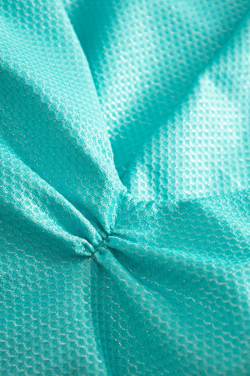 Detailbild 1 von Badeanzug aus Strukturware Türkis mit Glanznähten