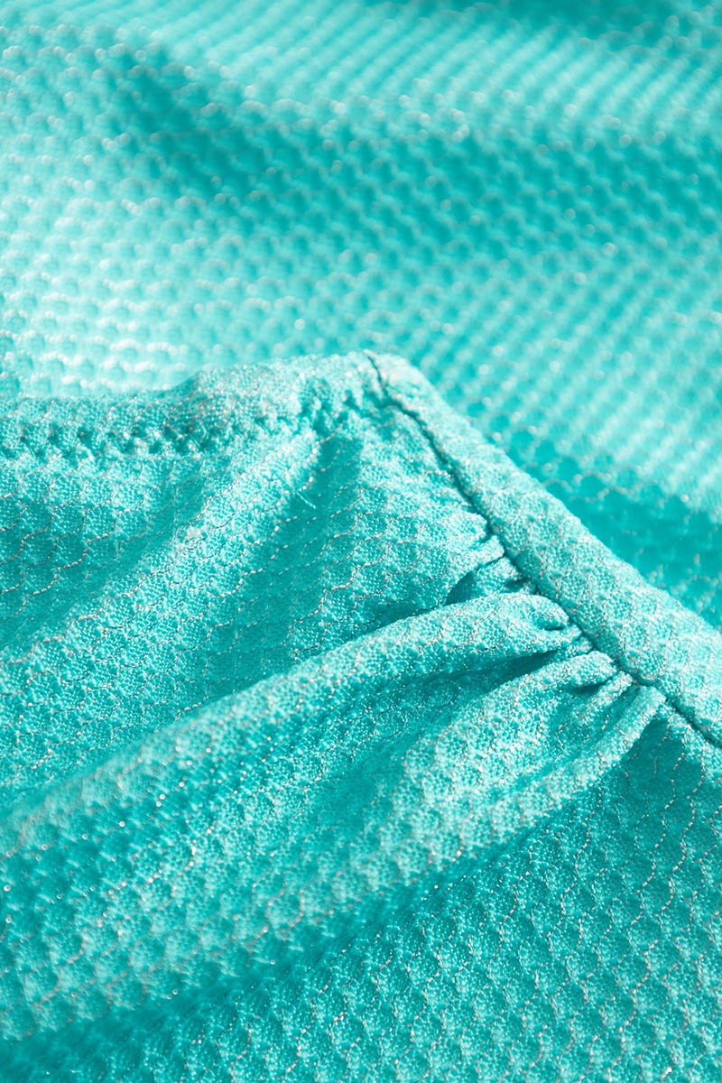 Detailbild 3 von Badeanzug aus Strukturware Türkis mit Glanznähten