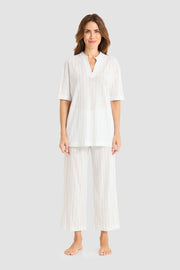 Frontalbild von Féraud 7/8-Pyjama, Kurzarm