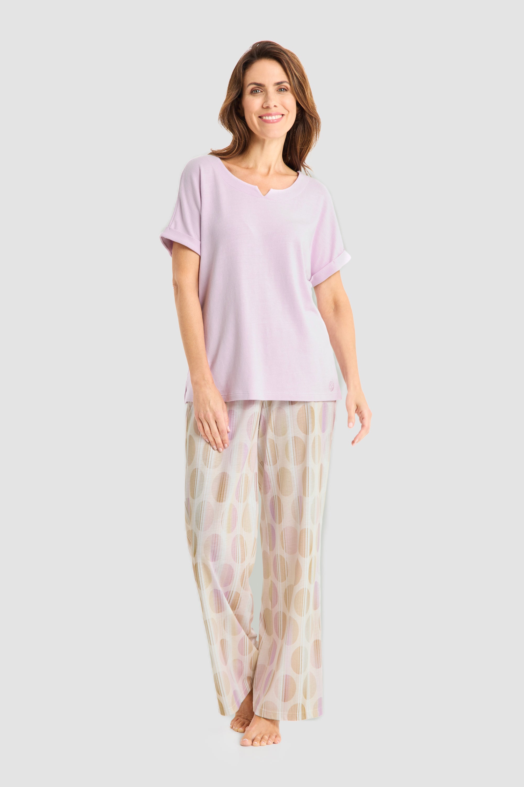 Frontalbild von Féraud Pyjama Lang, Kurzarm