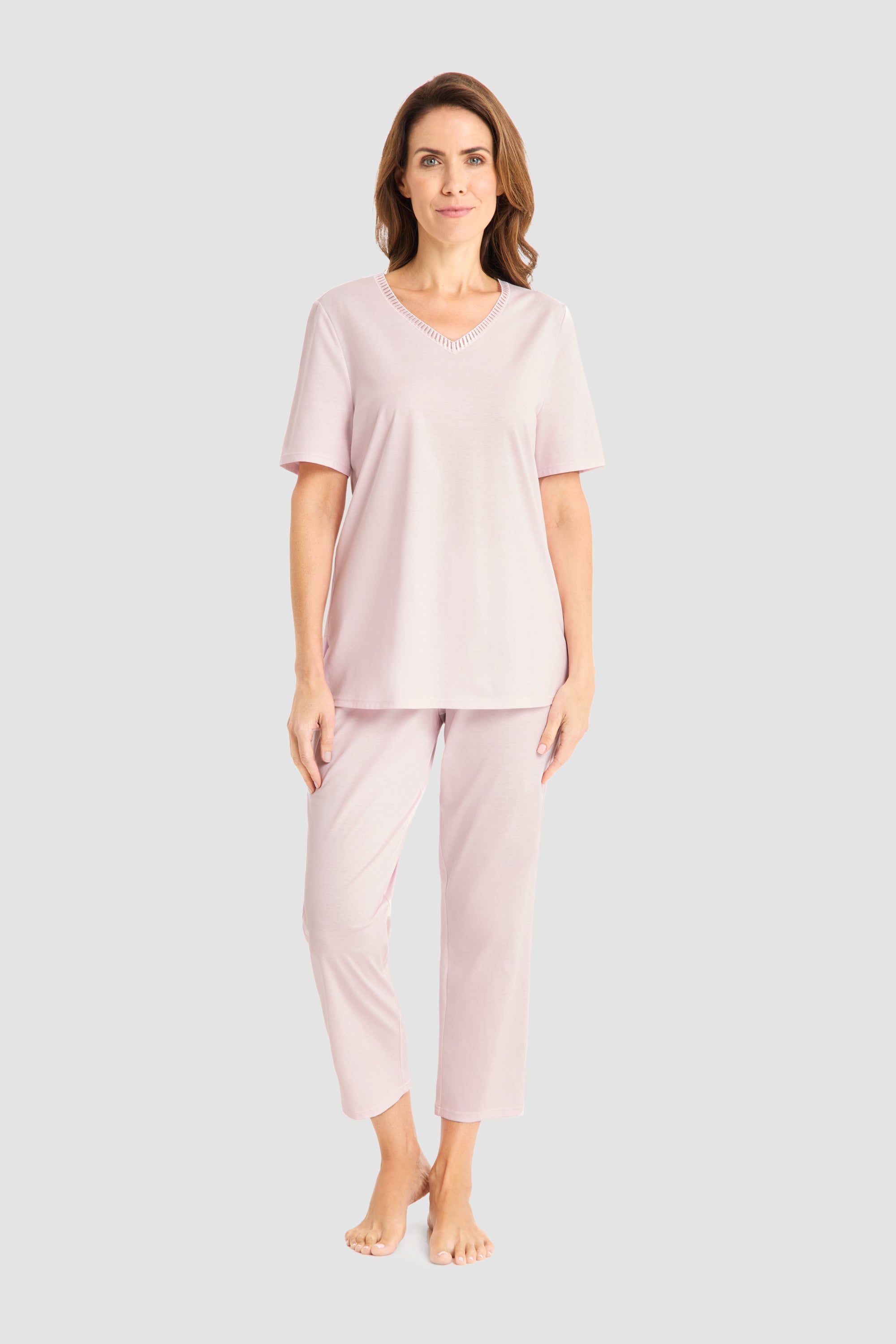 Frontalbild von Féraud 7/8-Pyjama, Kurzarm