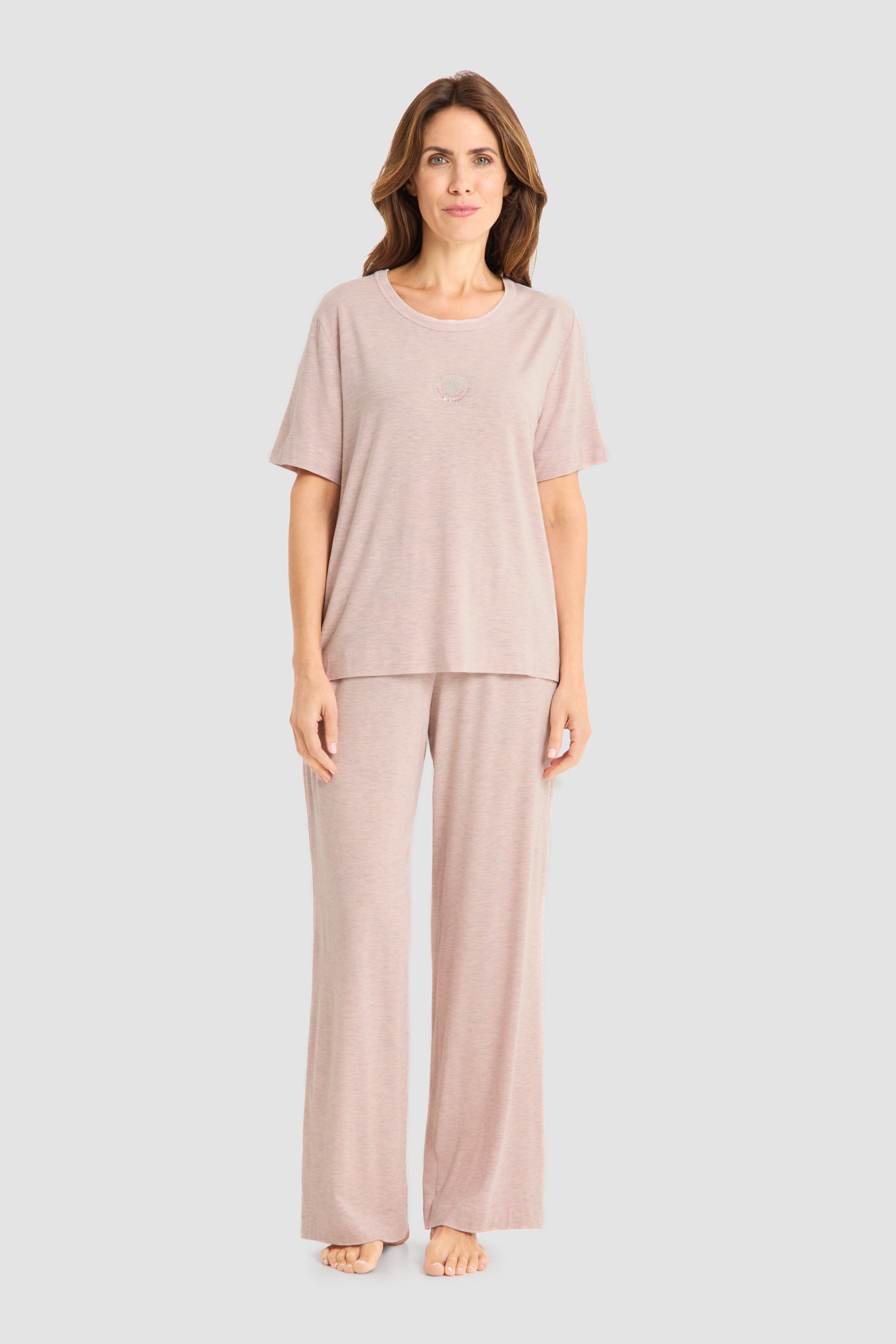 Frontalbild von Féraud Pyjama Lang, Kurzarm