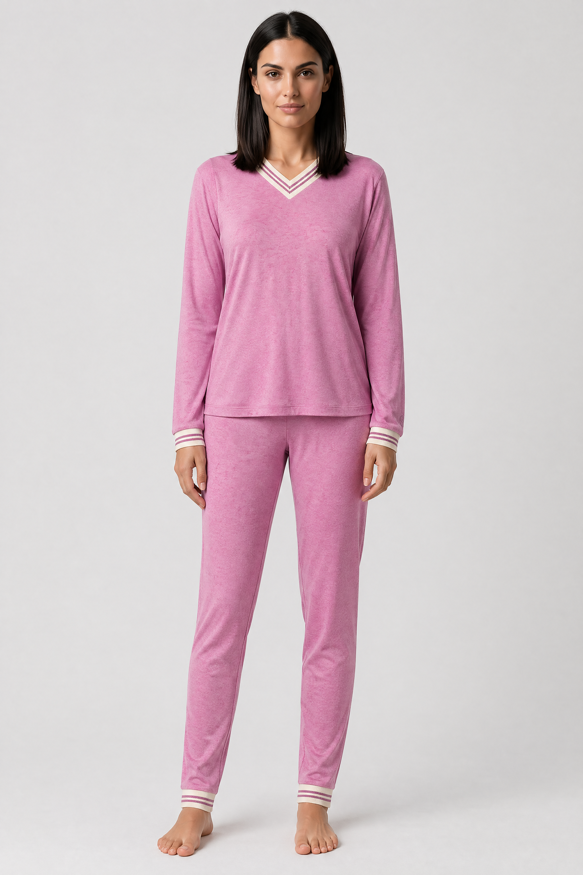 Frontalbild von Féraud Pyjama Lang, Langarm