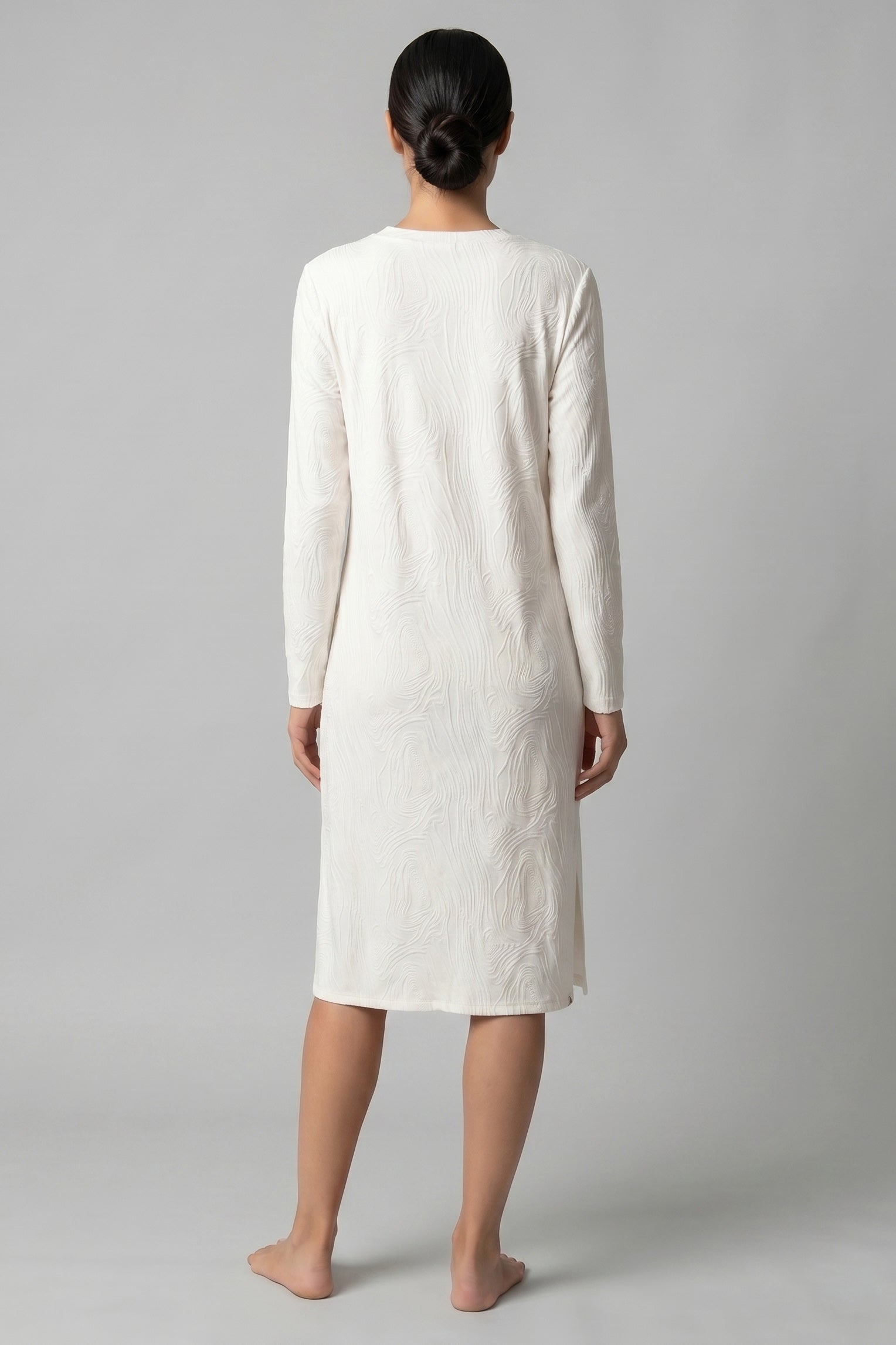 Rückansicht von Féraud Hauskleid Knielang