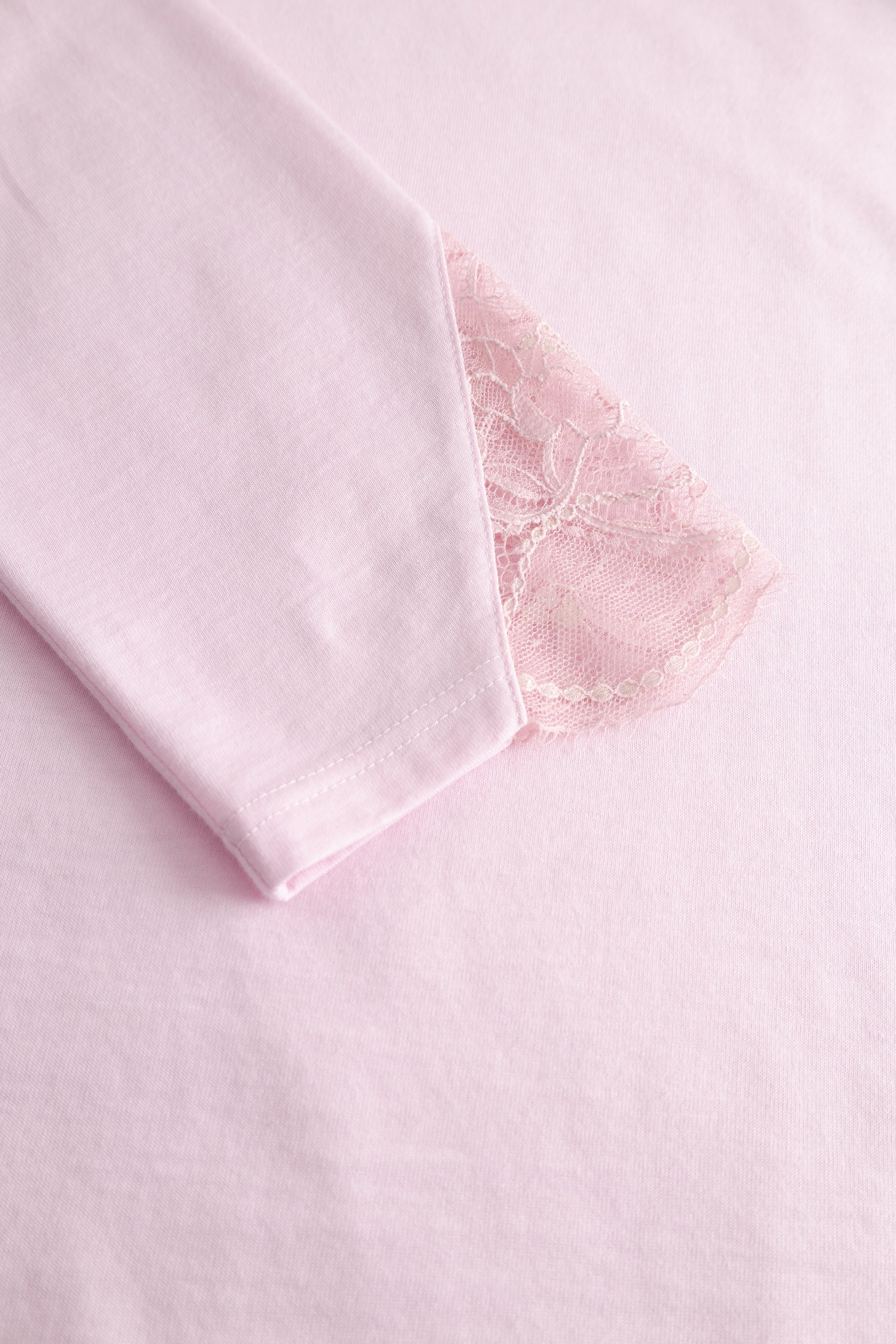 Chemise de nuit Féraud mi-longue, dentelle tissée coton