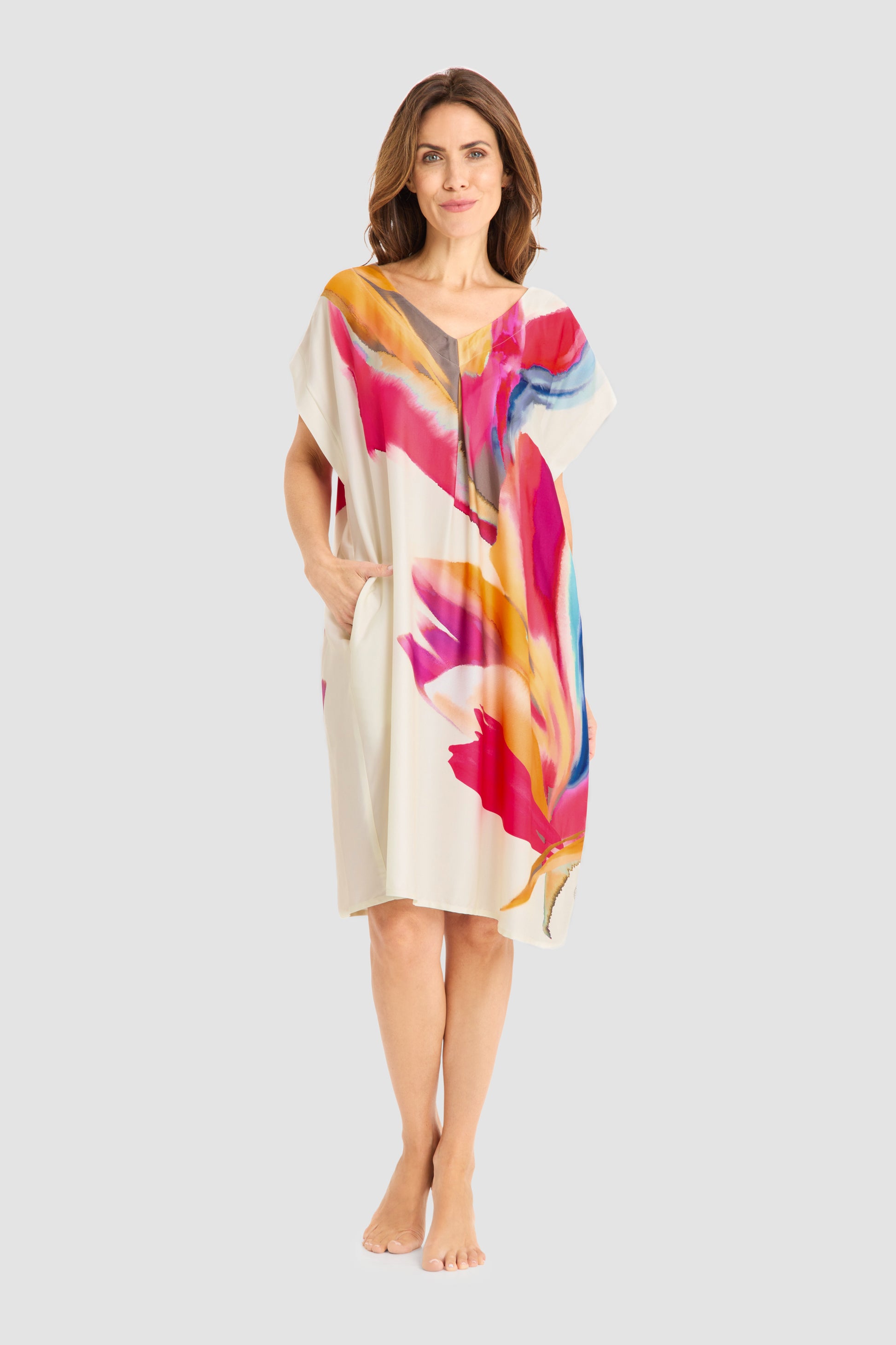 Frontalbild von Féraud Strandkleid Knielang