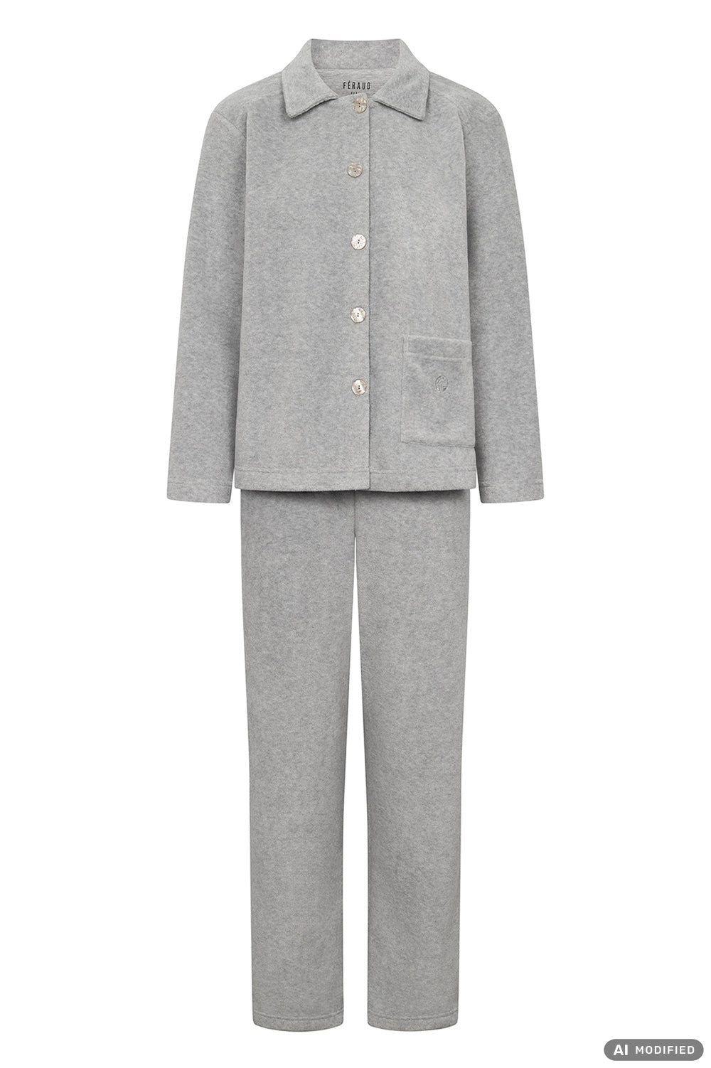 Féraud Hausanzug Lang, Fleece mit Knöpfen