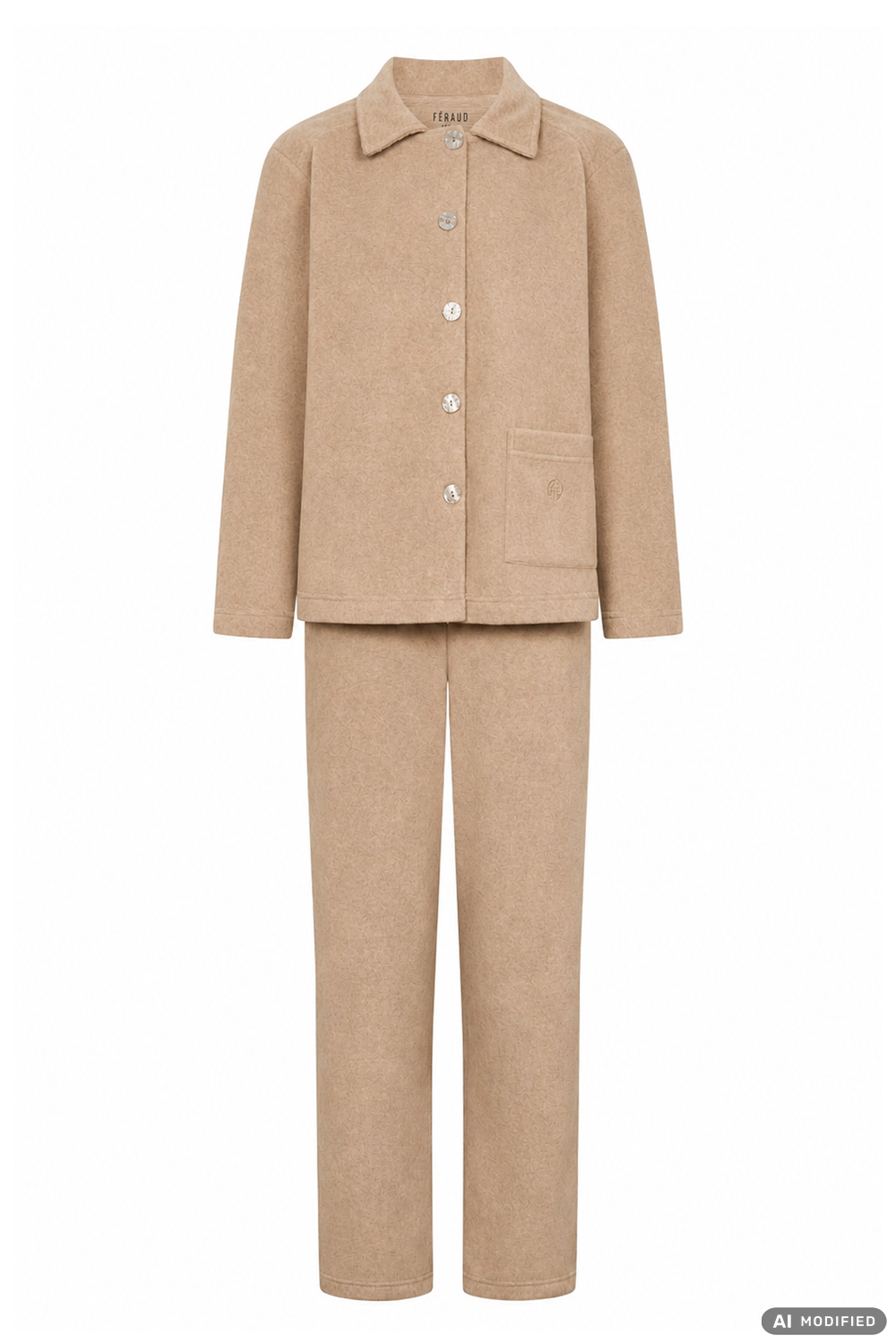 Féraud Hausanzug Lang, Fleece mit Knöpfen