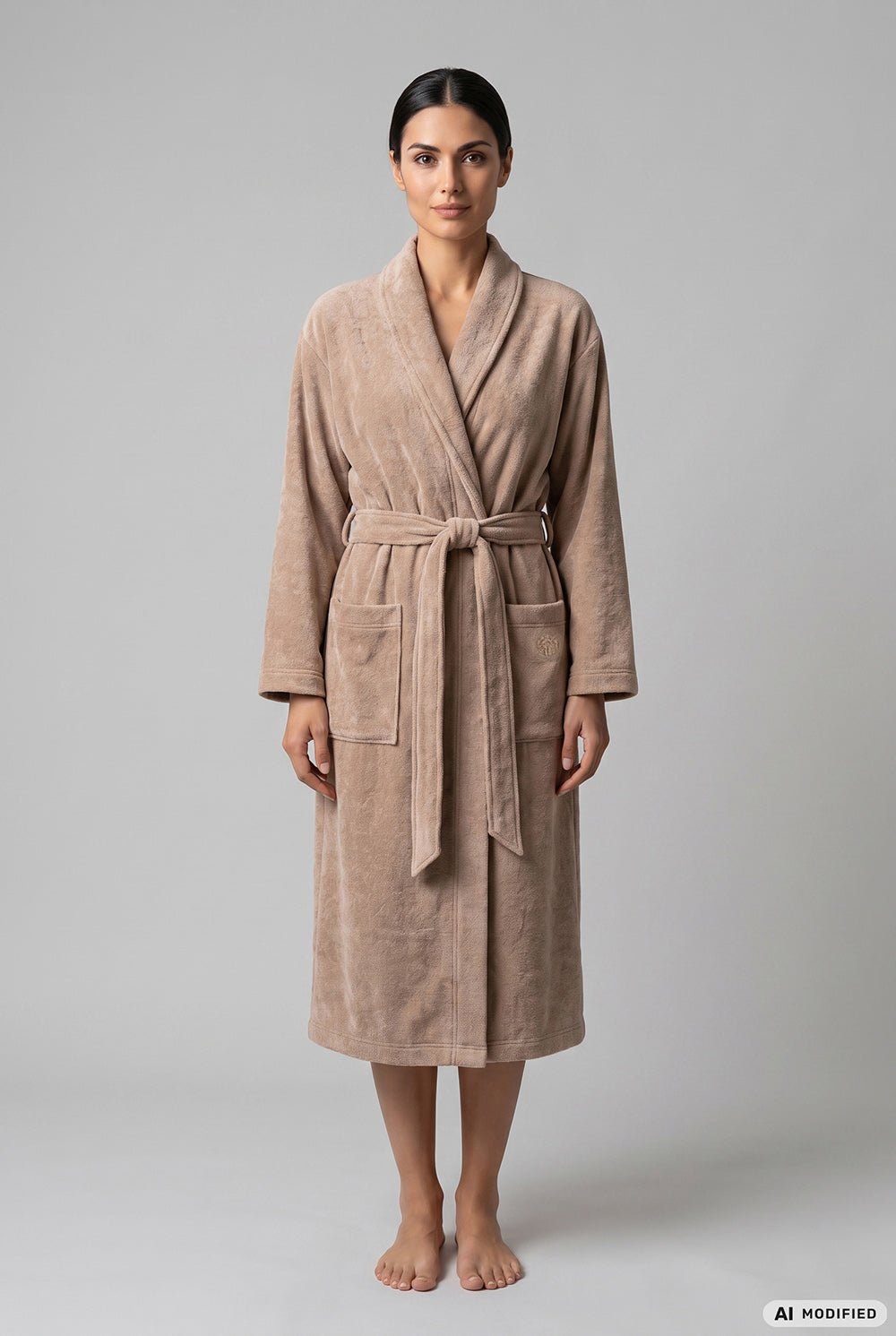 Féraud Morgenmantel Lang, Fleece Wickelform