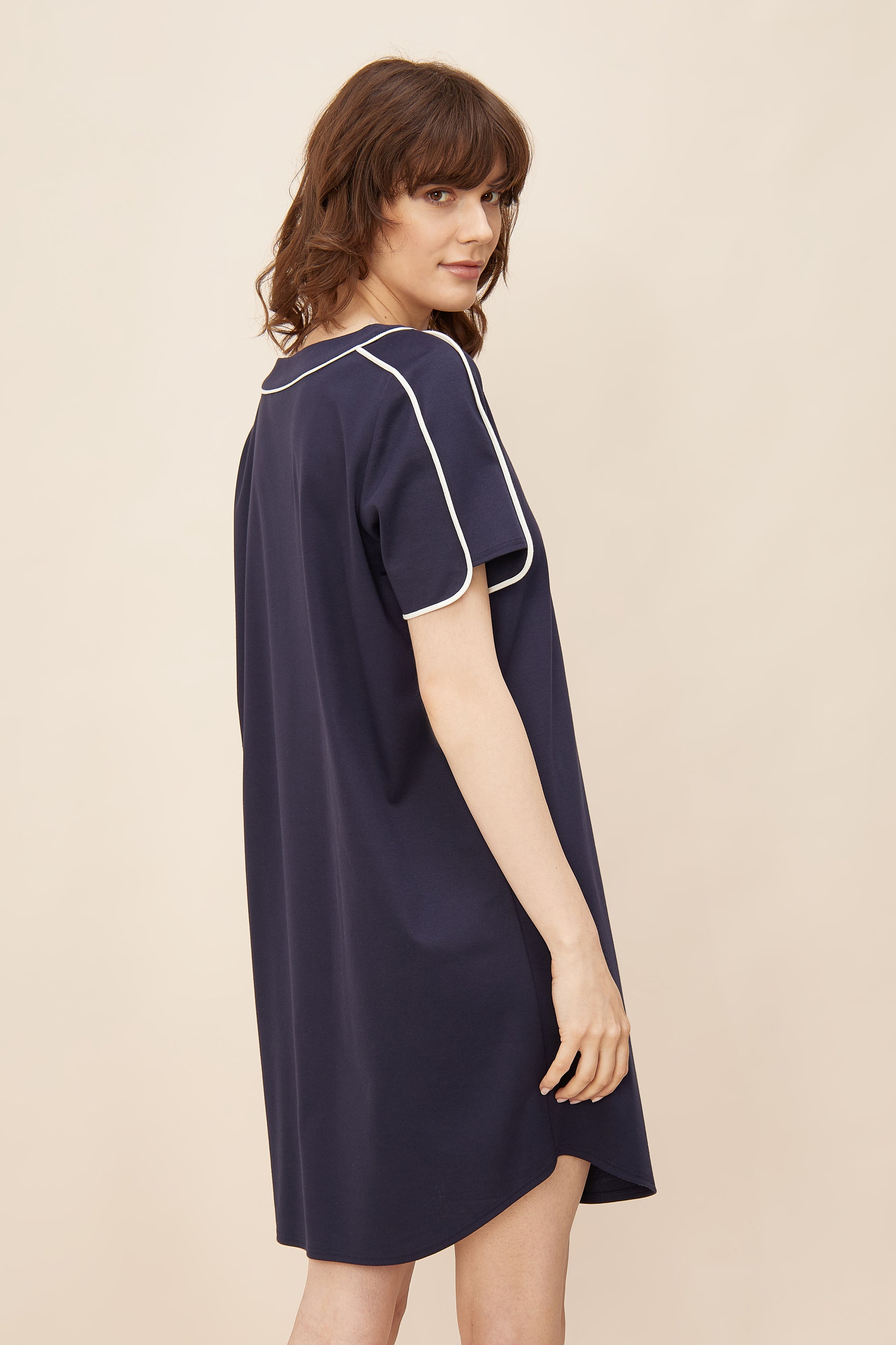 Rückansicht von Féraud Nachthemd Knielang